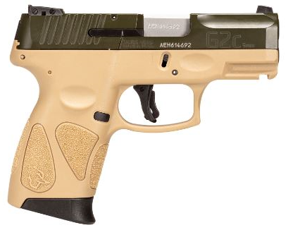 *Taurus 1-G2C Compact Frame 9MM 12+1 2 Mags 3.26" Barrel Moss Green Cerakote Slide, Coyote Tan Frame